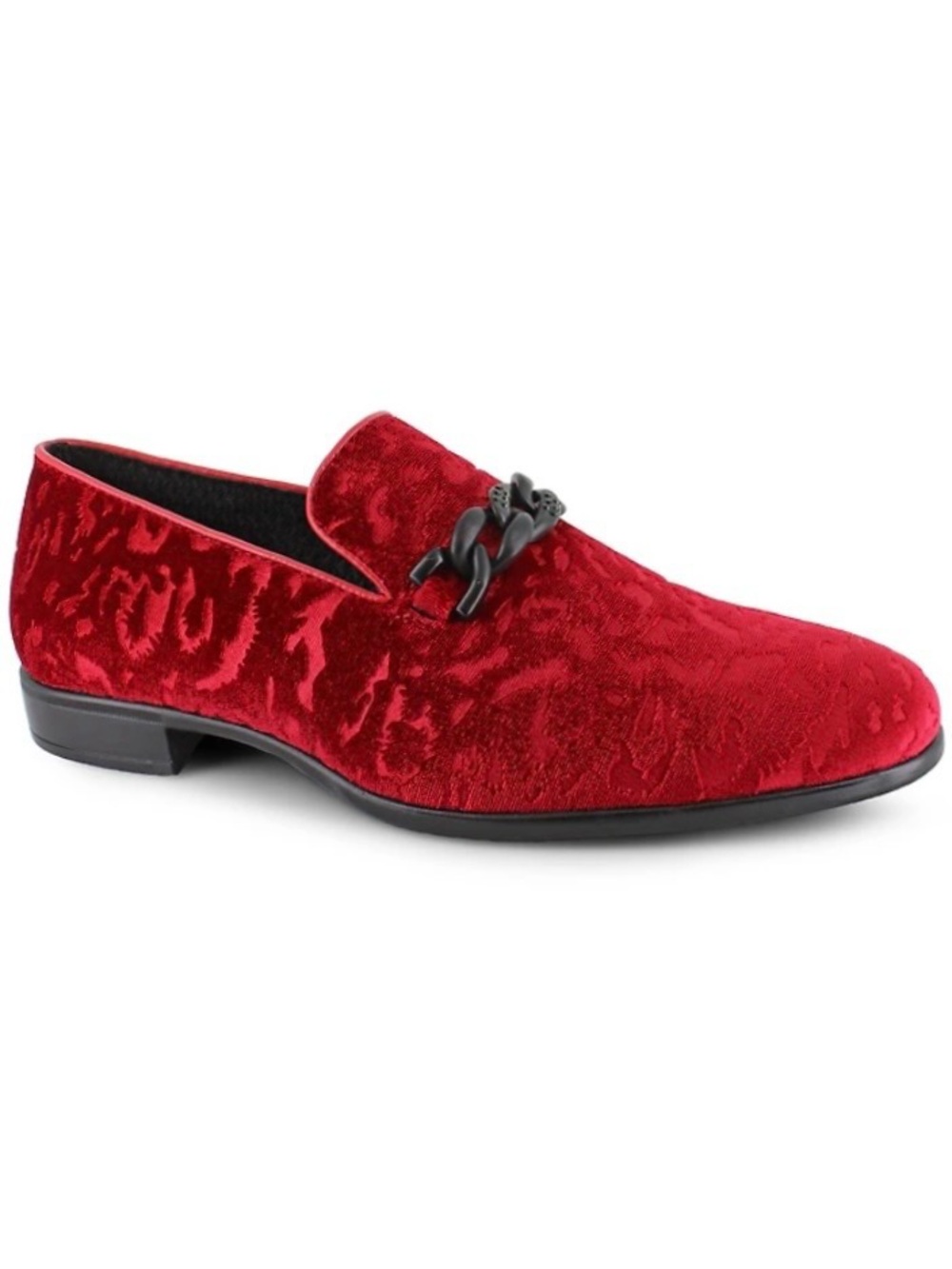🔥NWT🔥 Men’s ROBERT DAVID Red Debossed Velour Slip On Loafers  Size 11